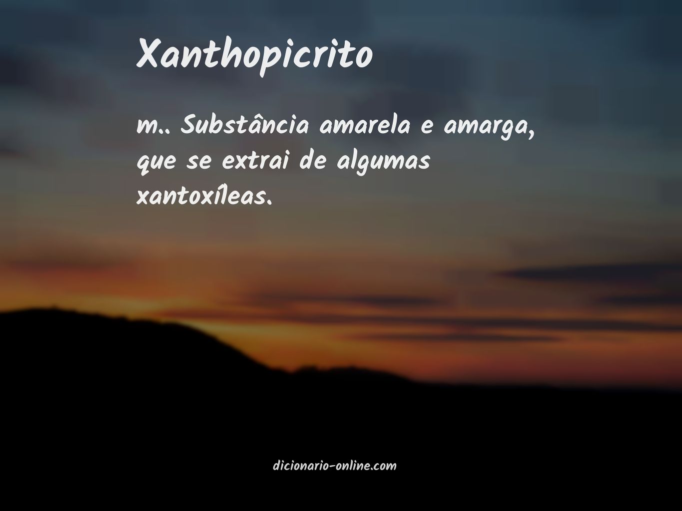 Significado de xanthopicrito