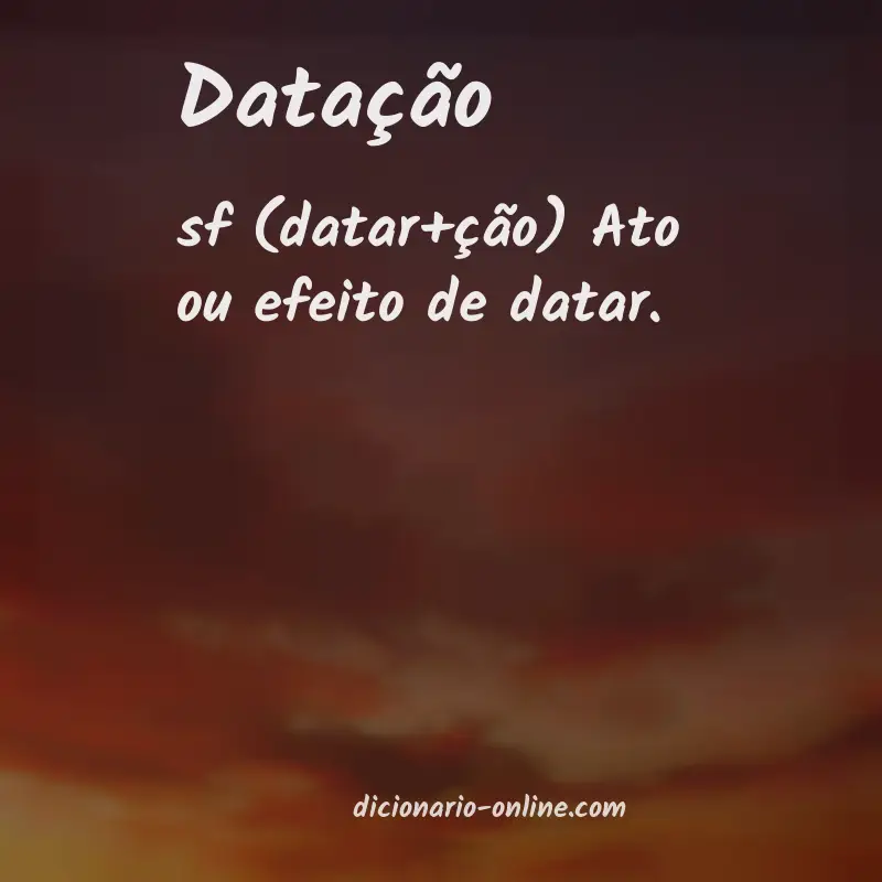 Significado de datação