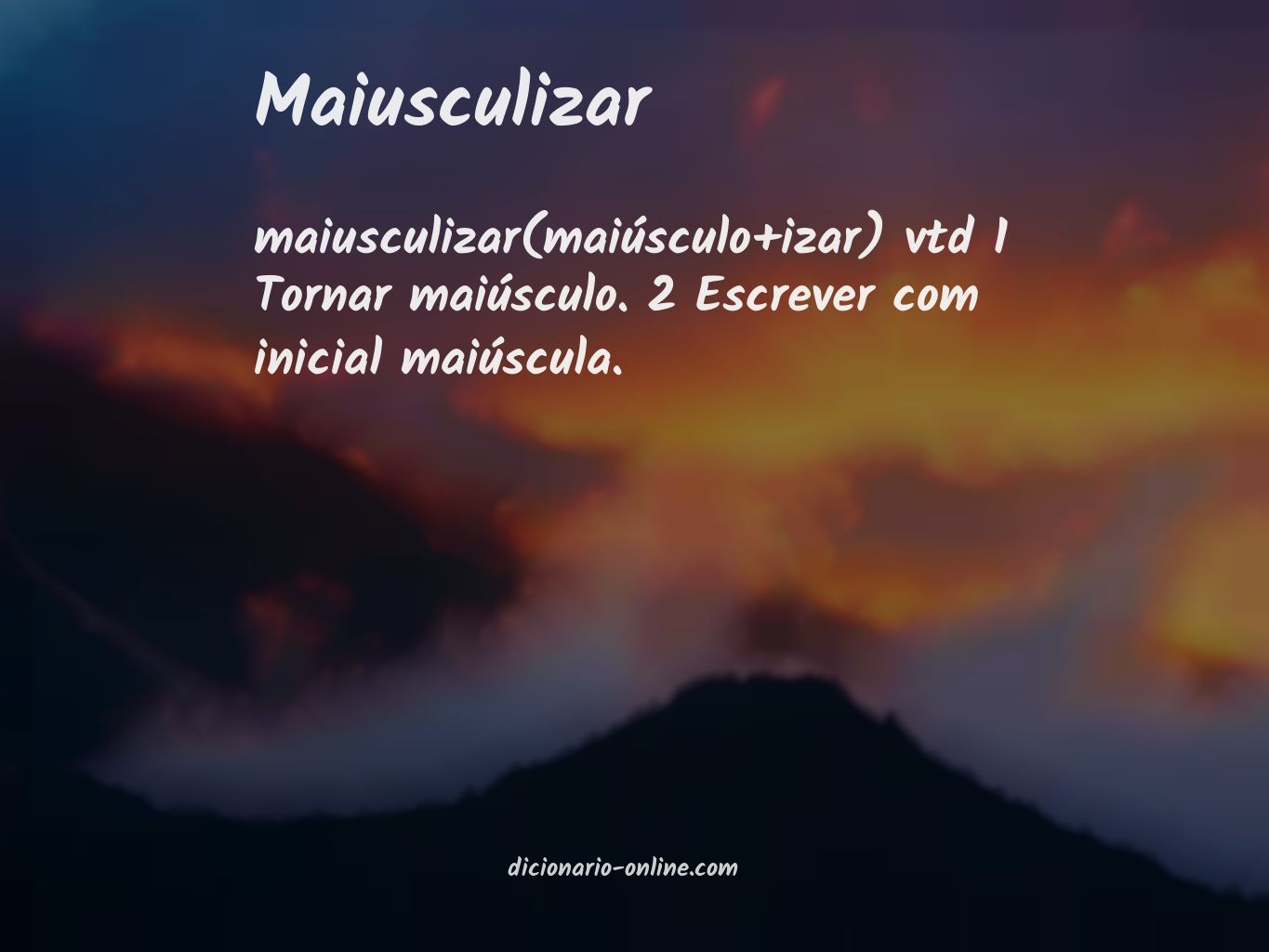 Significado de maiusculizar