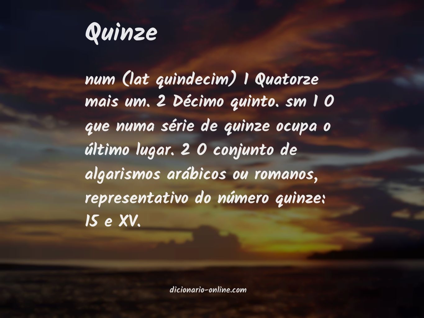 Significado de quinze