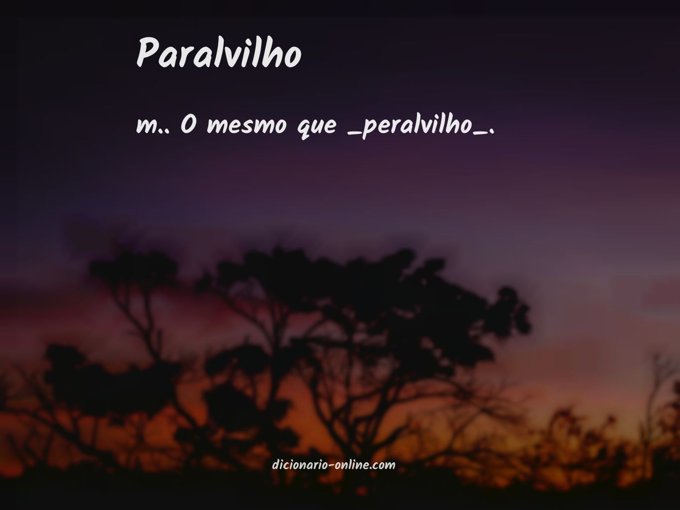 Significado de paralvilho