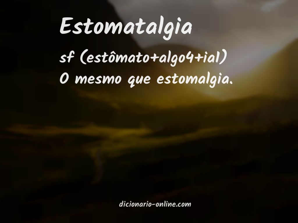 Significado de estomatalgia