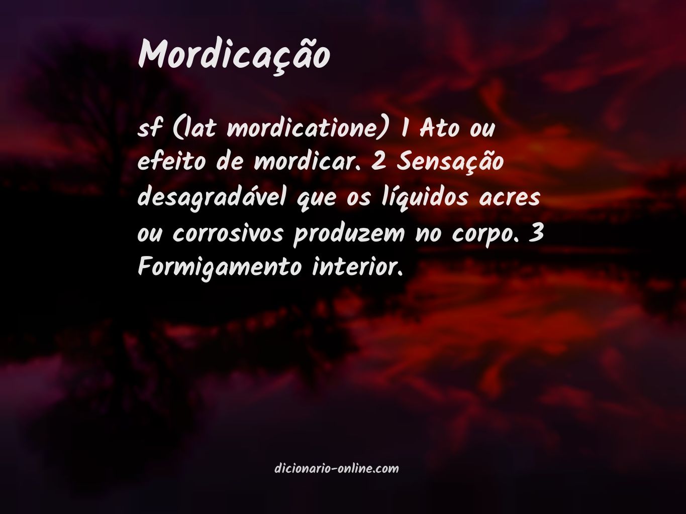 Significado de mordicação