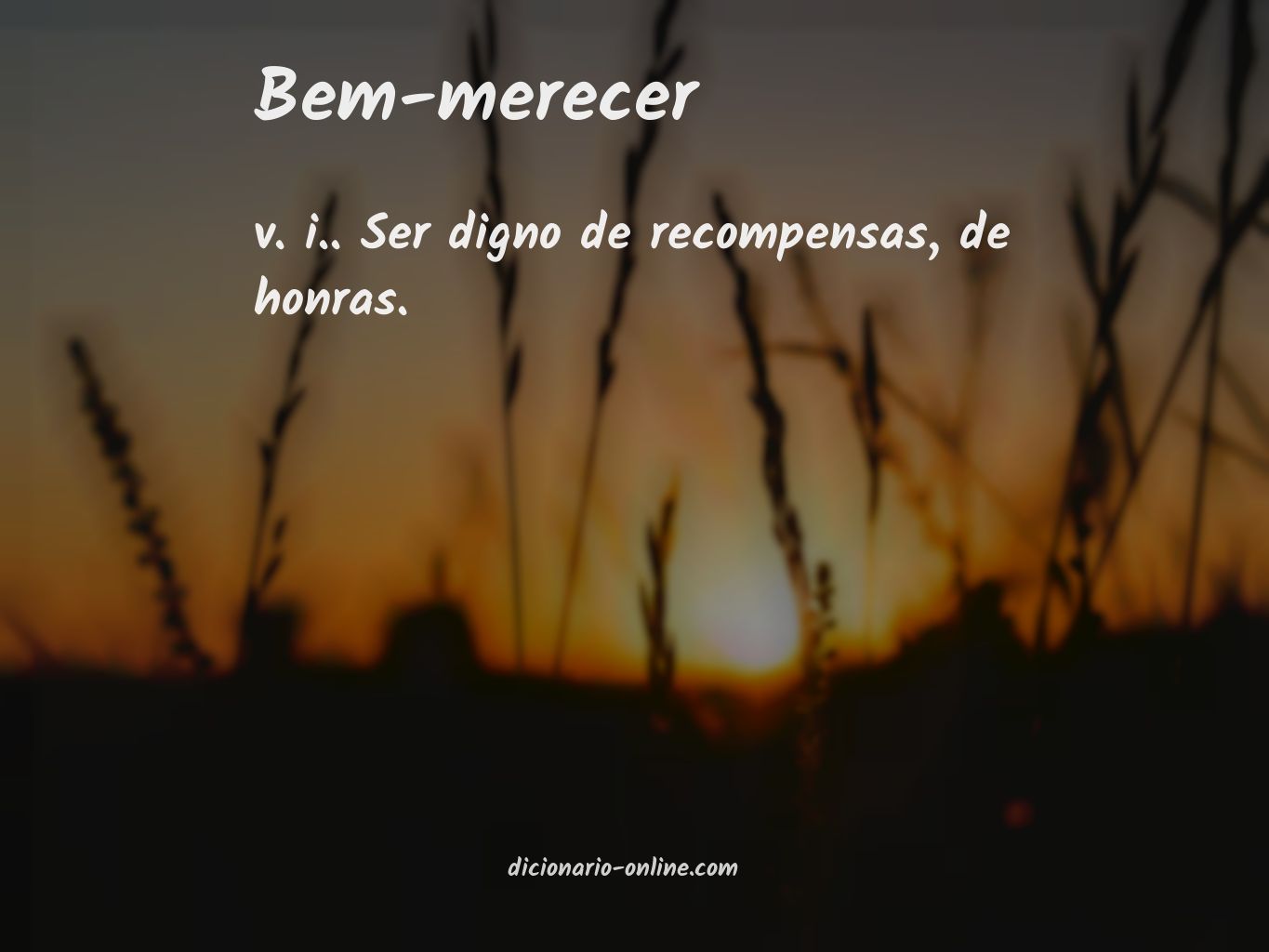 Significado de bem-merecer