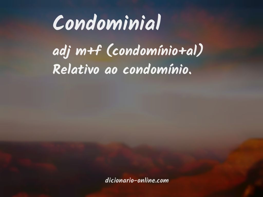 Significado de condominial