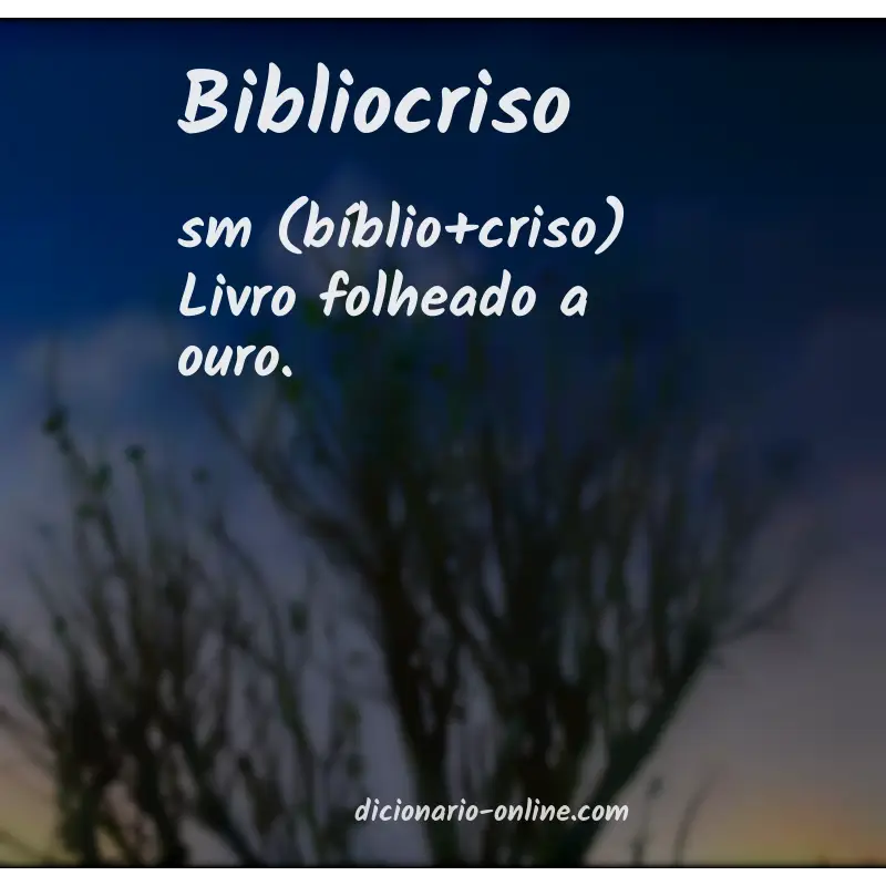 Significado de bibliocriso