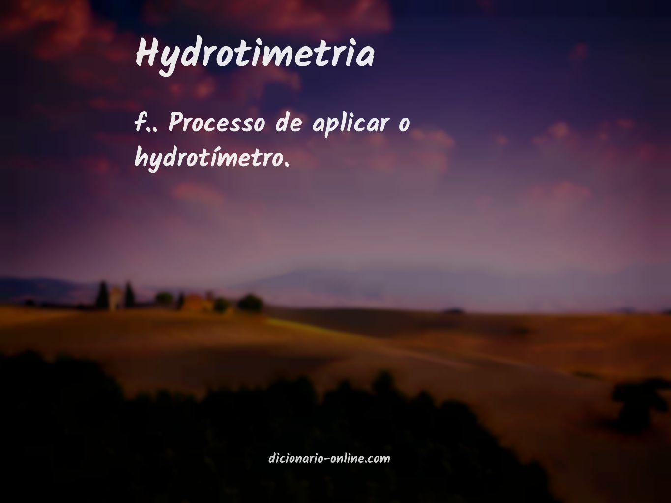 Significado de hydrotimetria