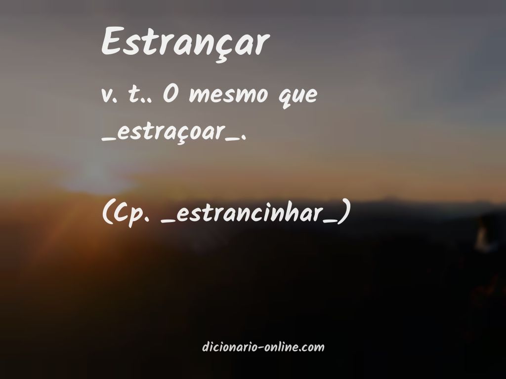 Significado de estrançar