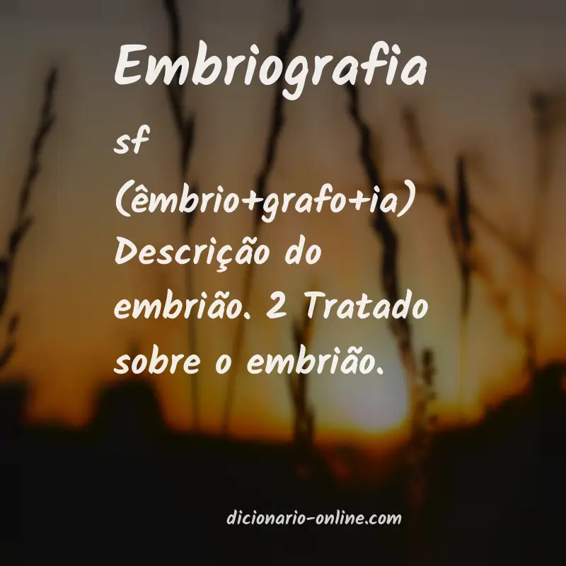 Significado de embriografia