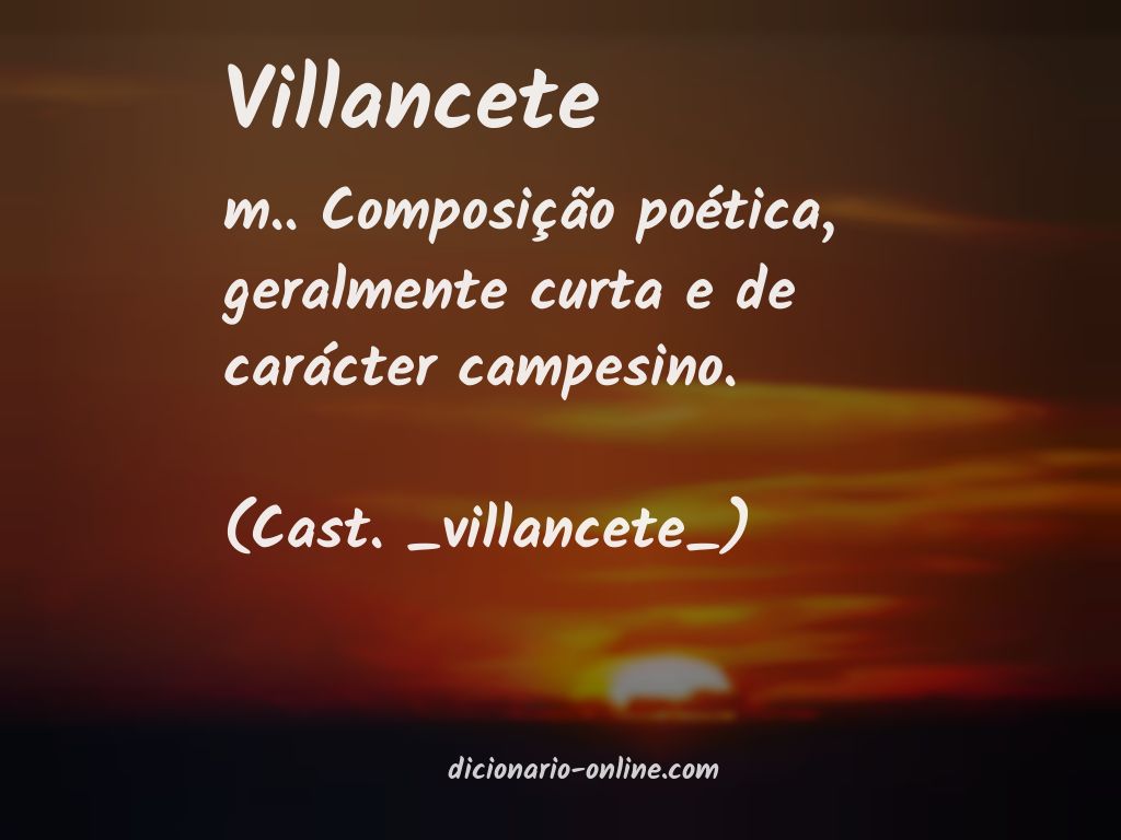 Significado de villancete