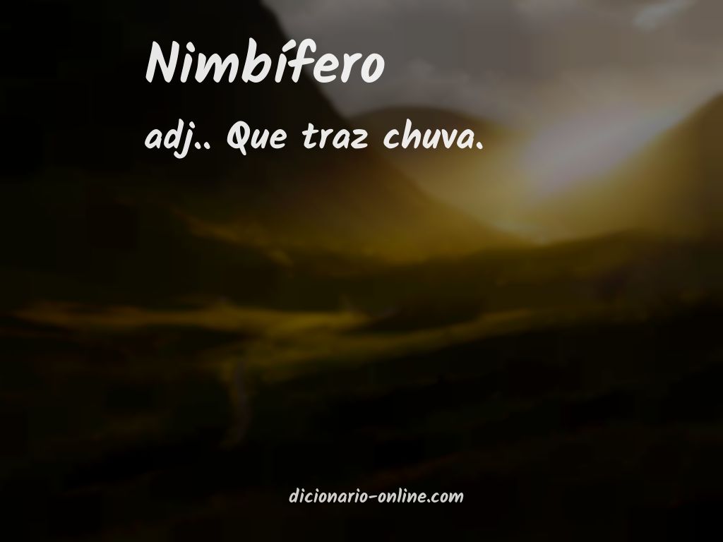 Significado de nimbífero