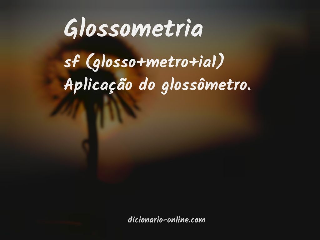 Significado de glossometria