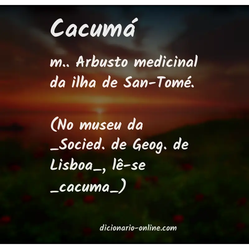 Significado de cacumá