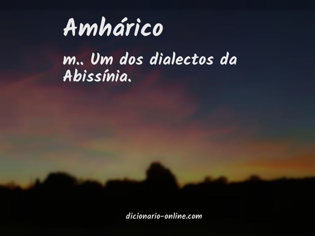 Significado de amhárico