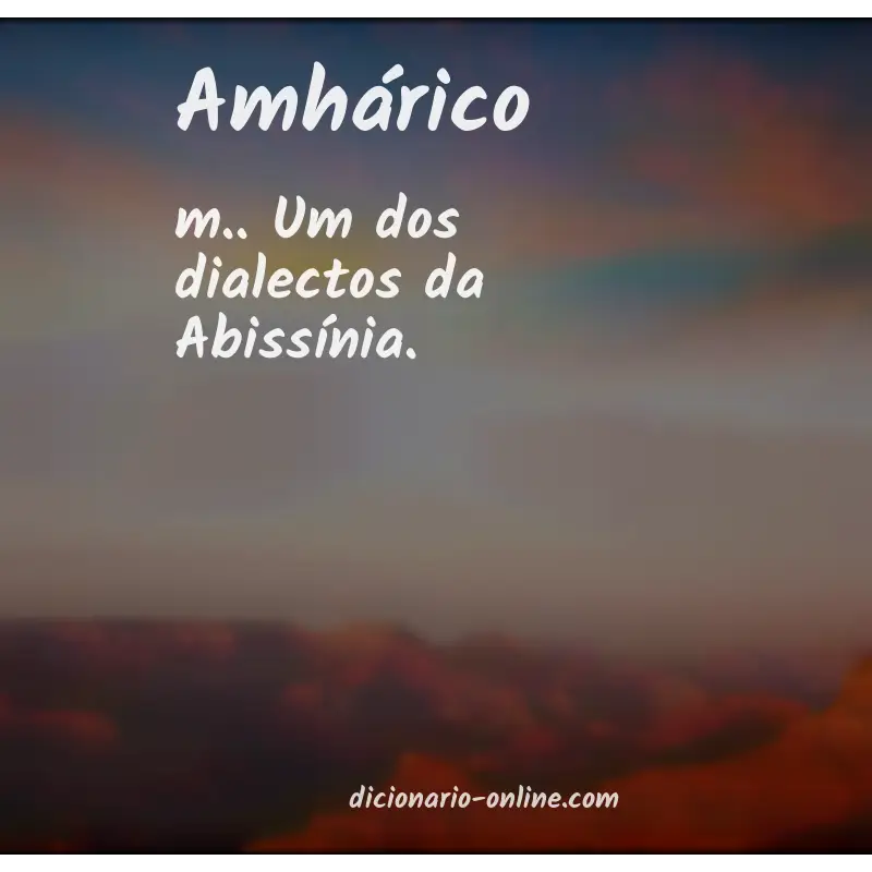 Significado de amhárico