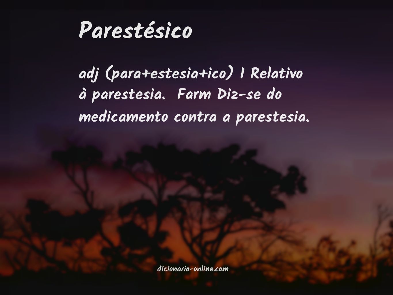 Significado de parestésico