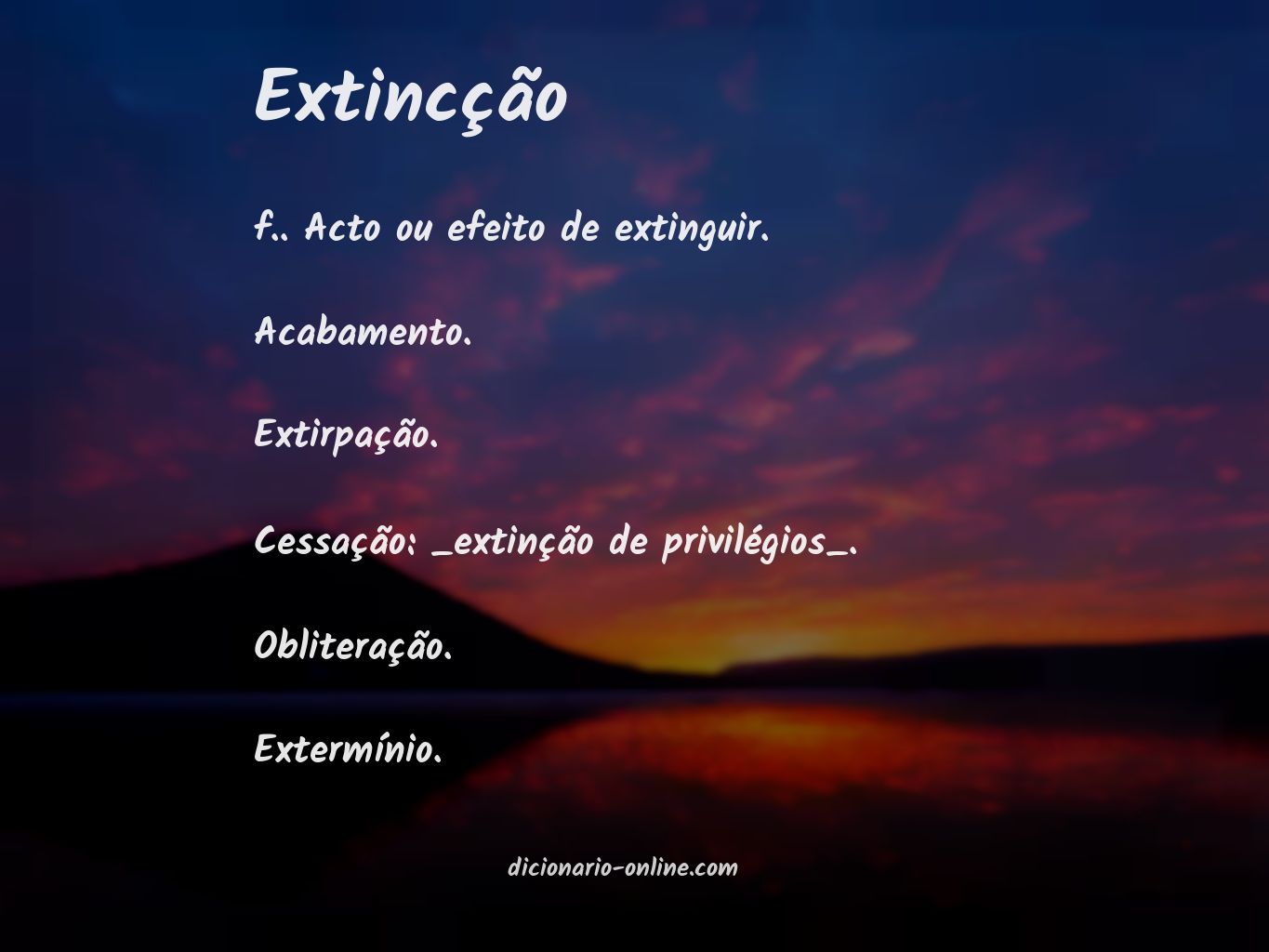 Significado de extincção