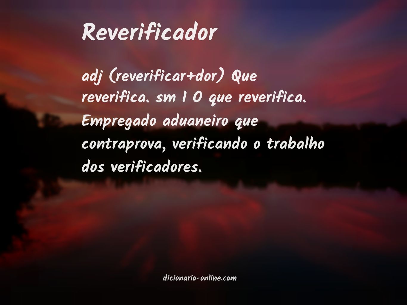 Significado de reverificador