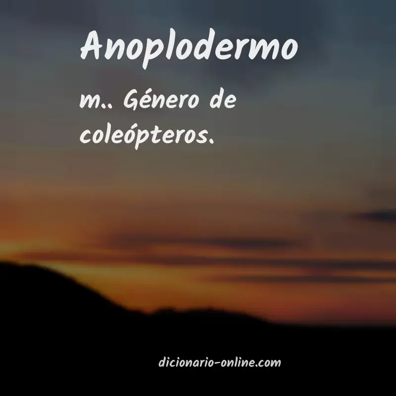 Significado de anoplodermo