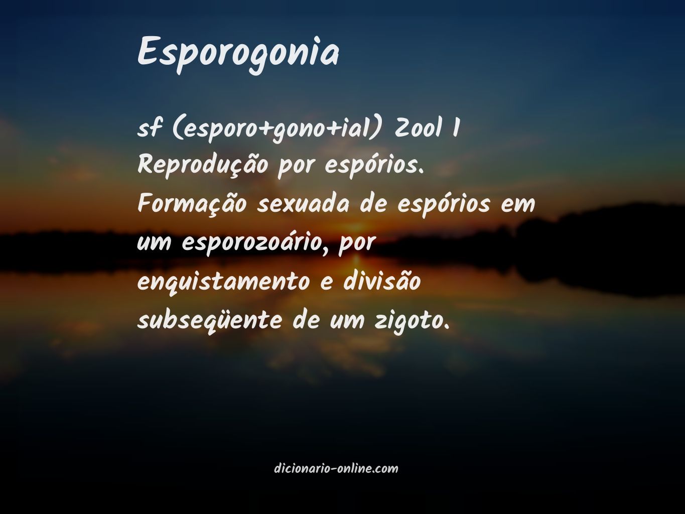 Significado de esporogonia