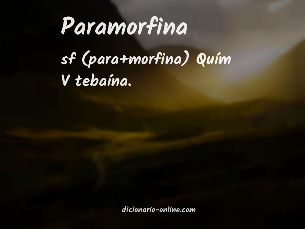 Significado de paramorfina