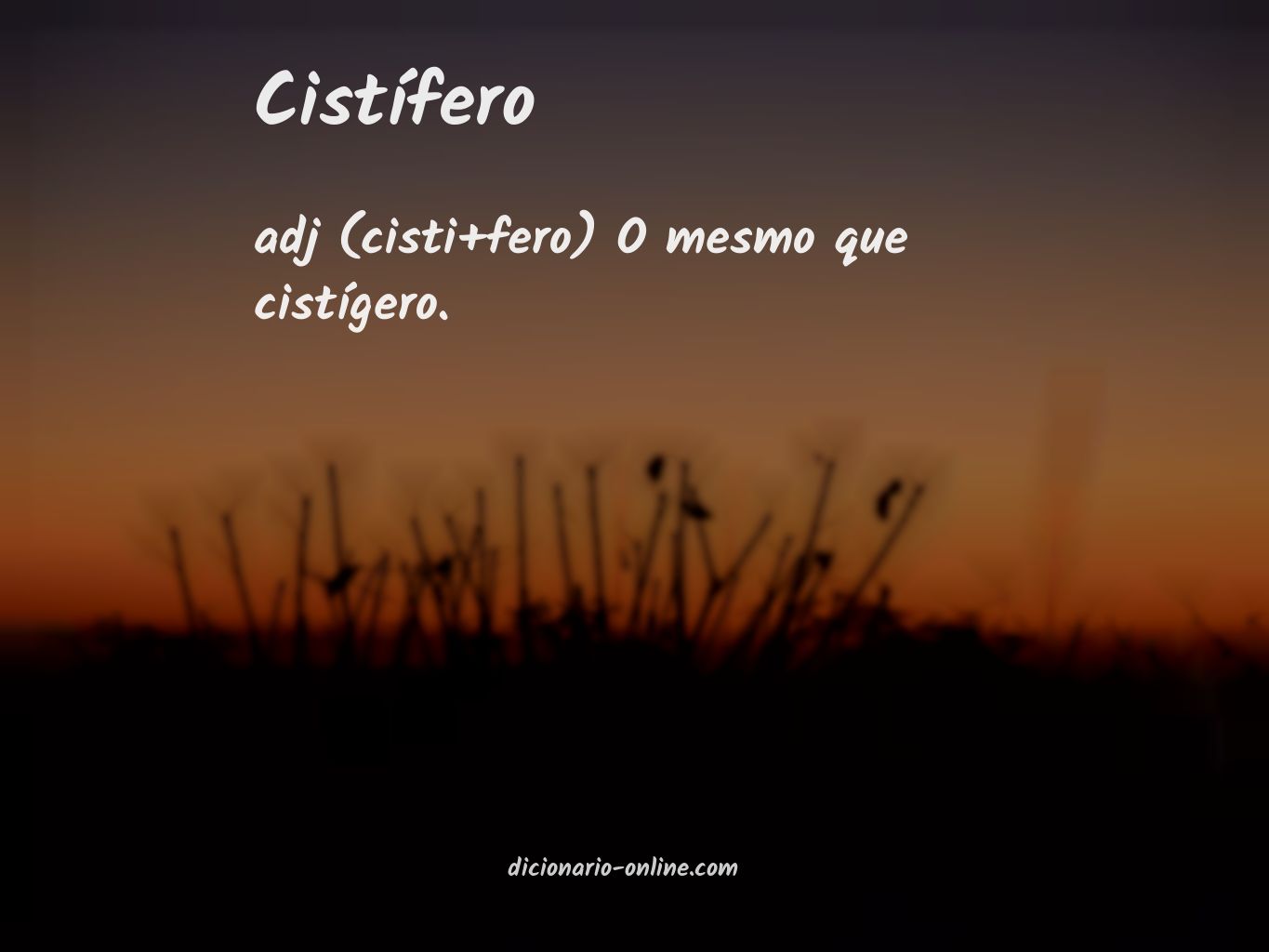 Significado de cistífero