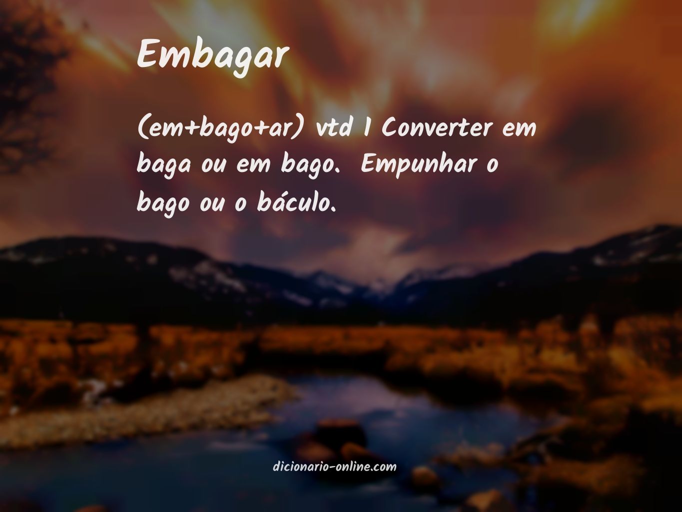 Significado de embagar