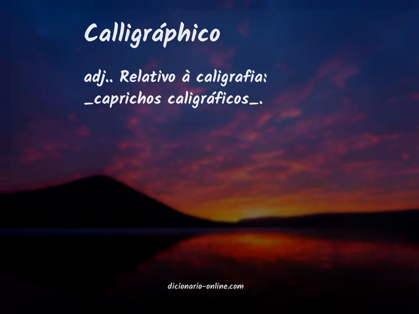 Significado de calligráphico