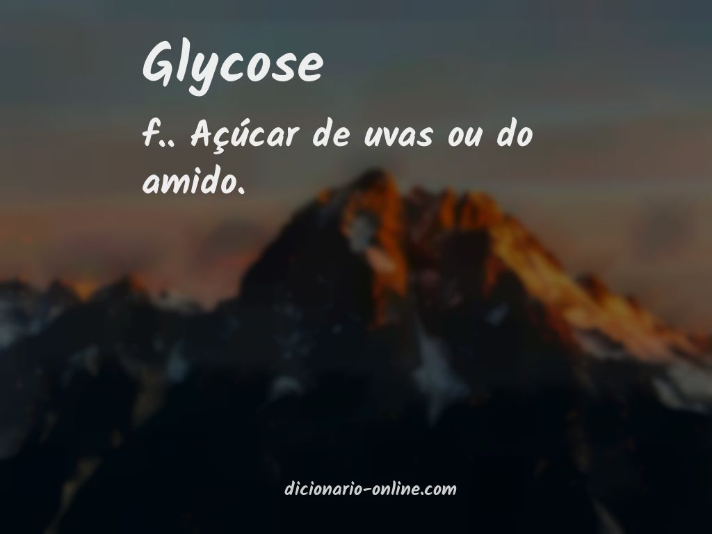 Significado de glycose