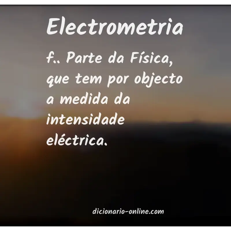 Significado de electrometria