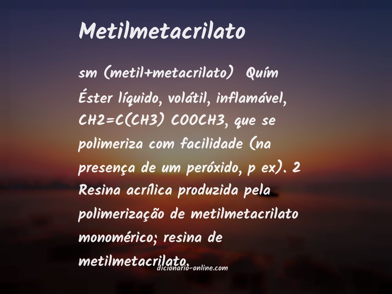 Significado de metilmetacrilato