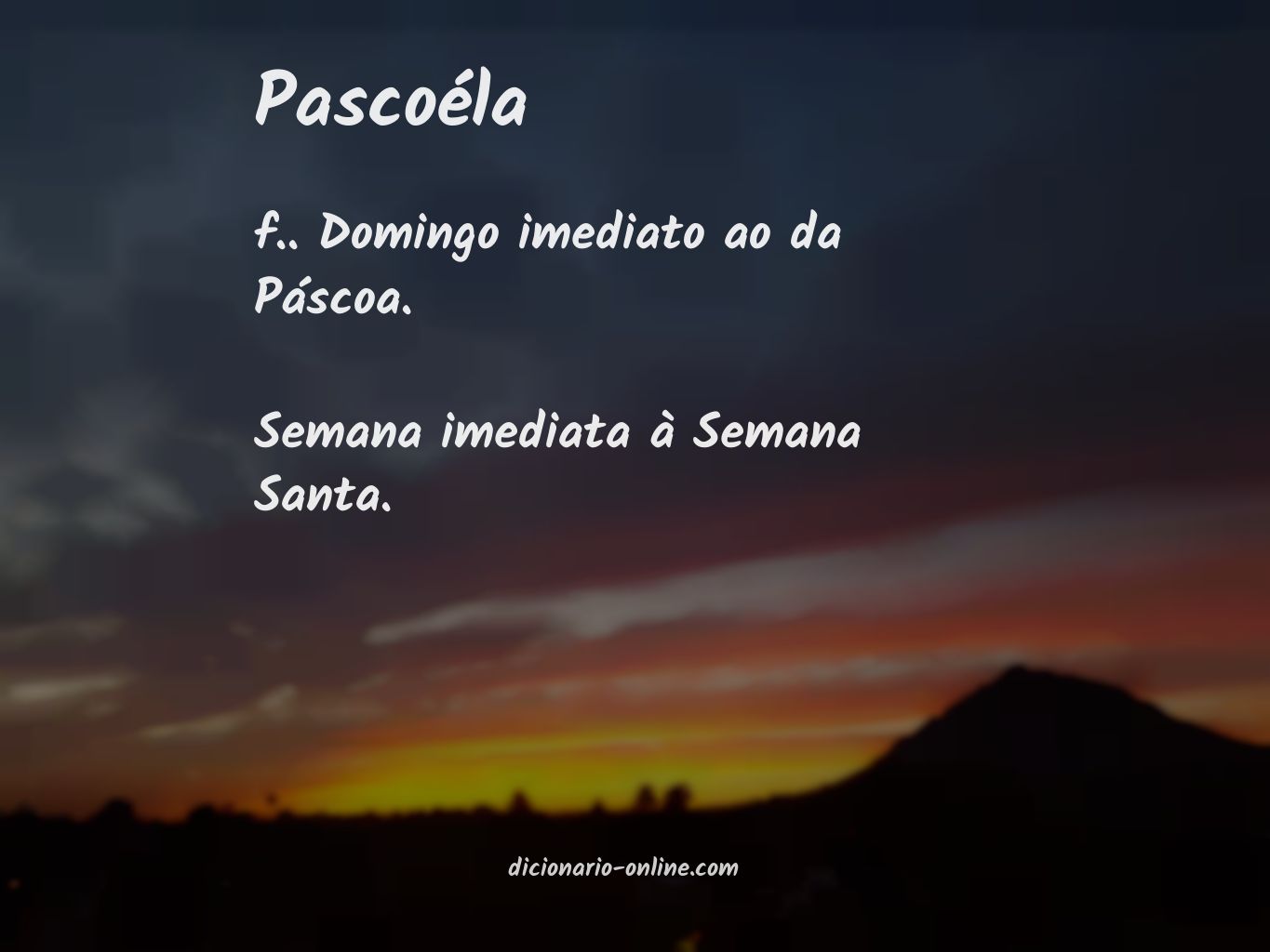 Significado de pascoéla