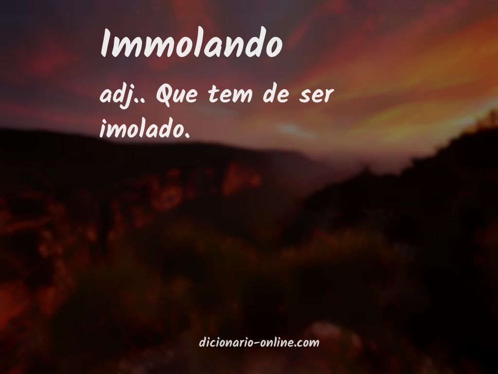 Significado de immolando