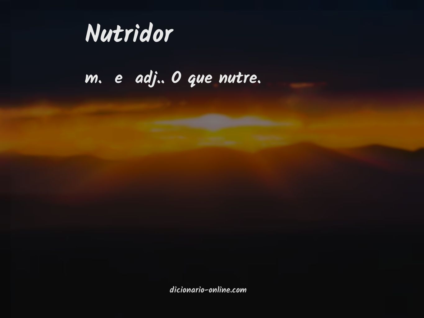 Significado de nutridor