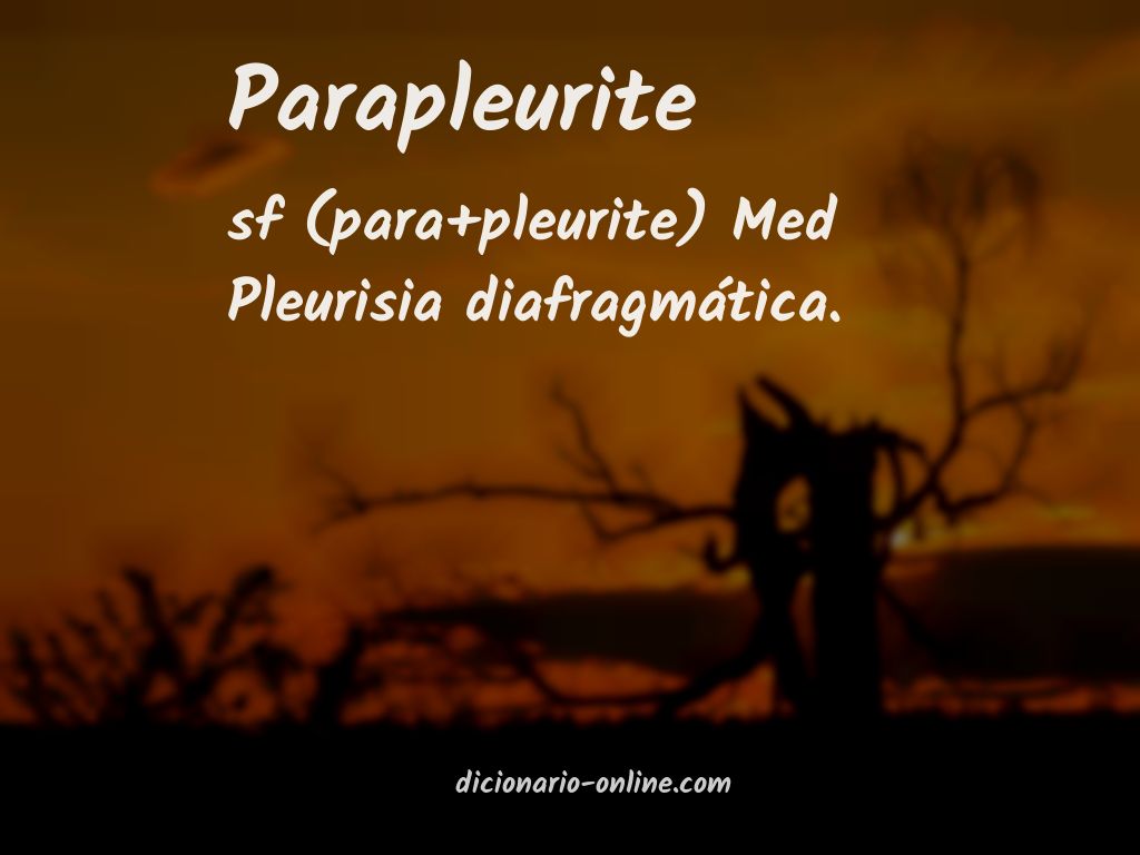 Significado de parapleurite