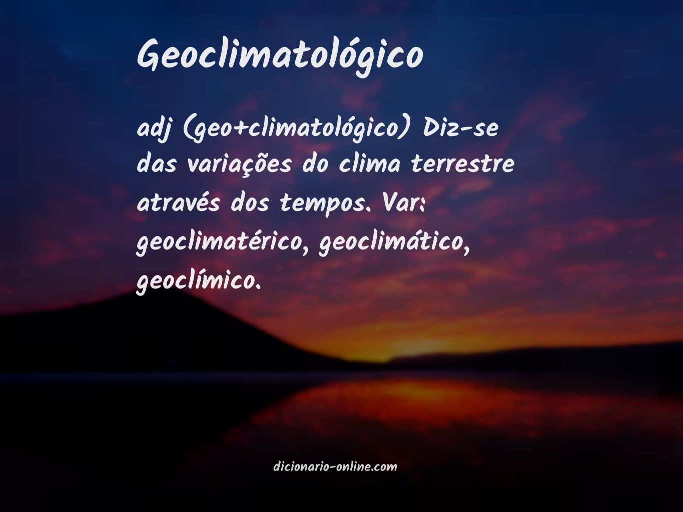 Significado de geoclimatológico