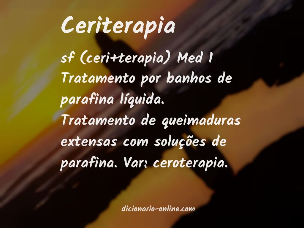 Significado de ceriterapia