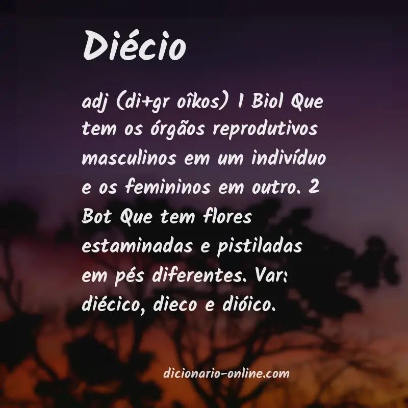 Significado de diécio