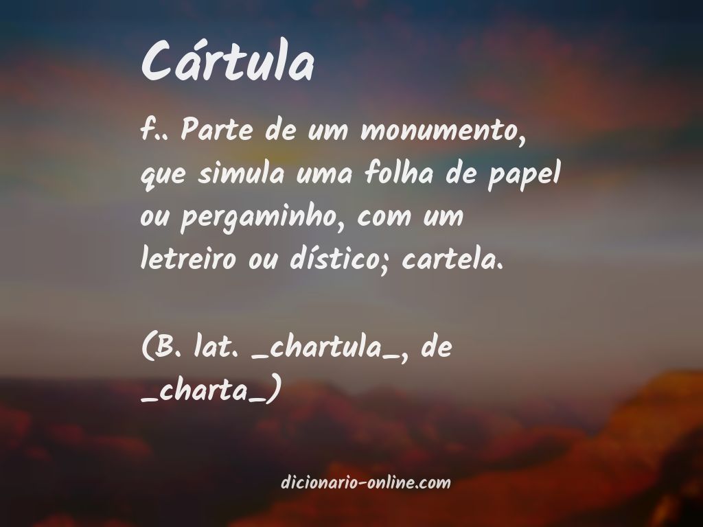 Significado de cártula