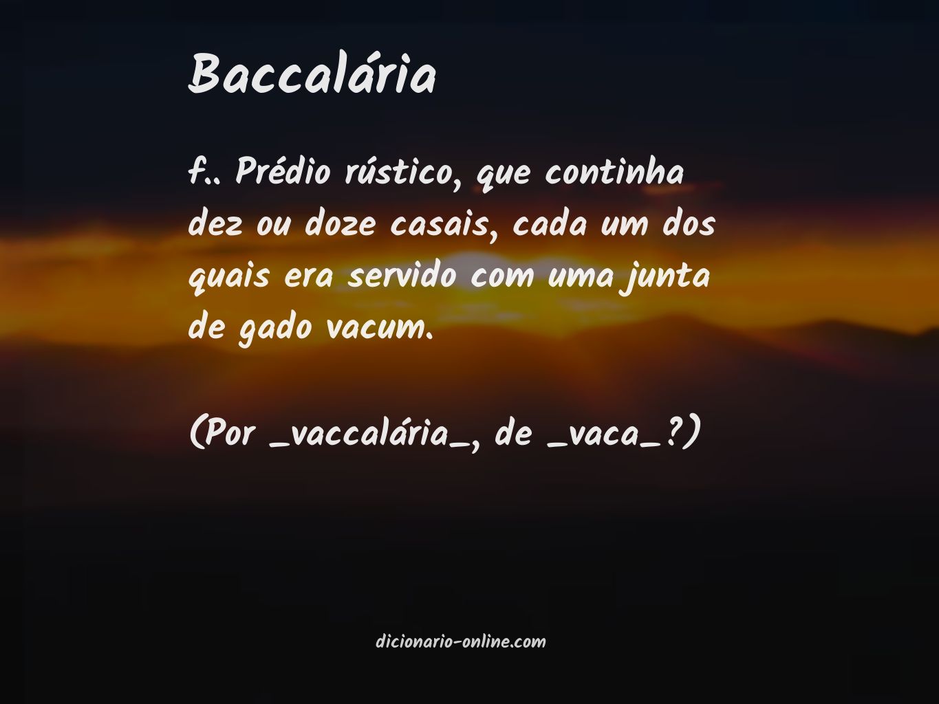 Significado de baccalária