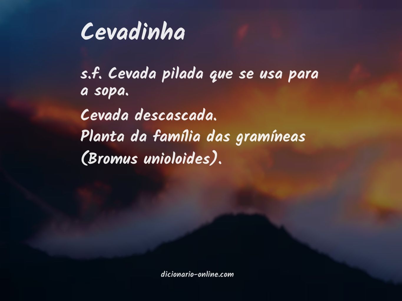 Significado de cevadinha