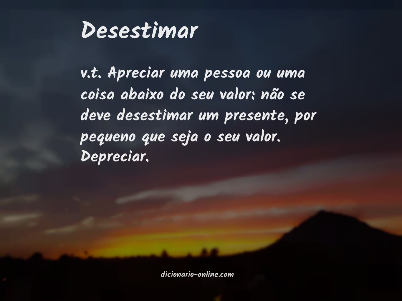 Significado de desestimar