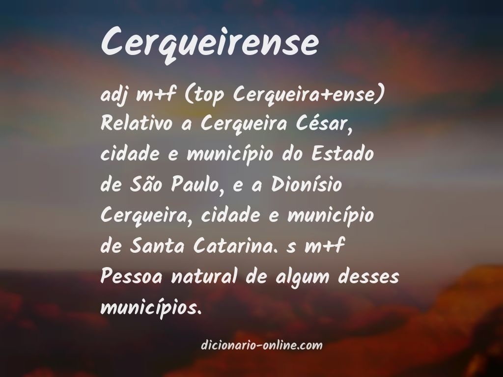 Significado de cerqueirense