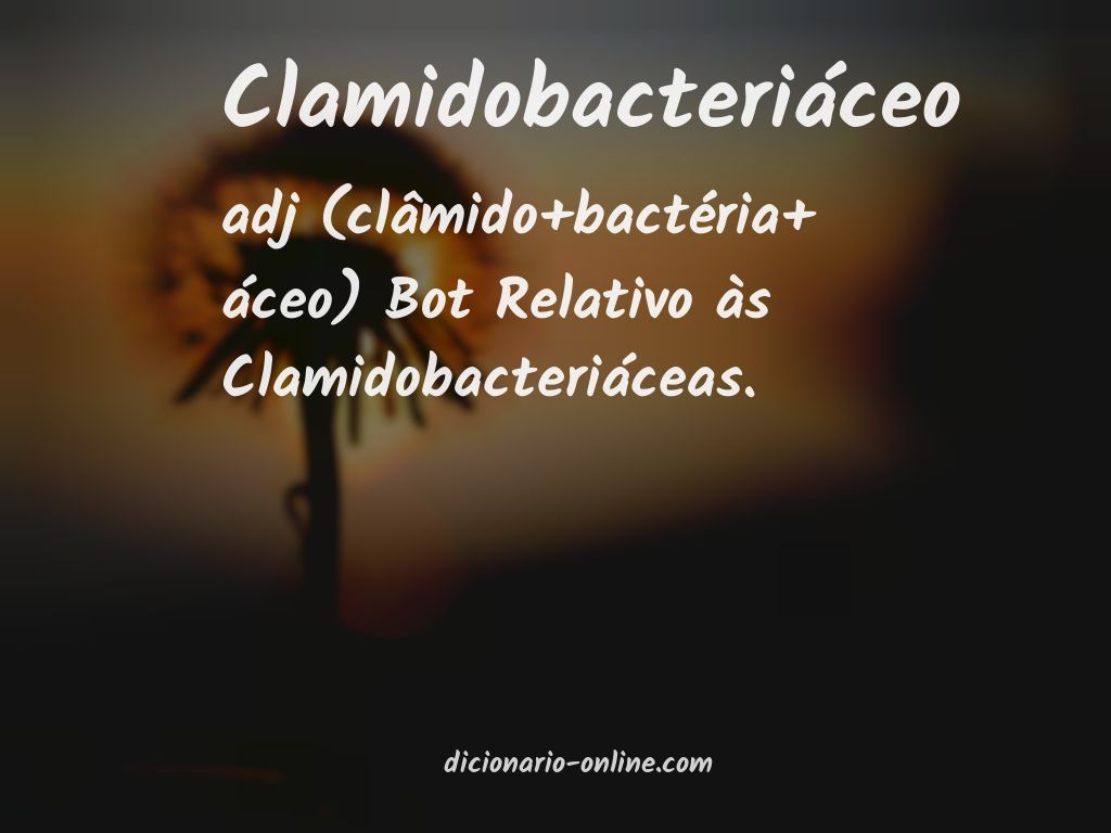 Significado de clamidobacteriáceo
