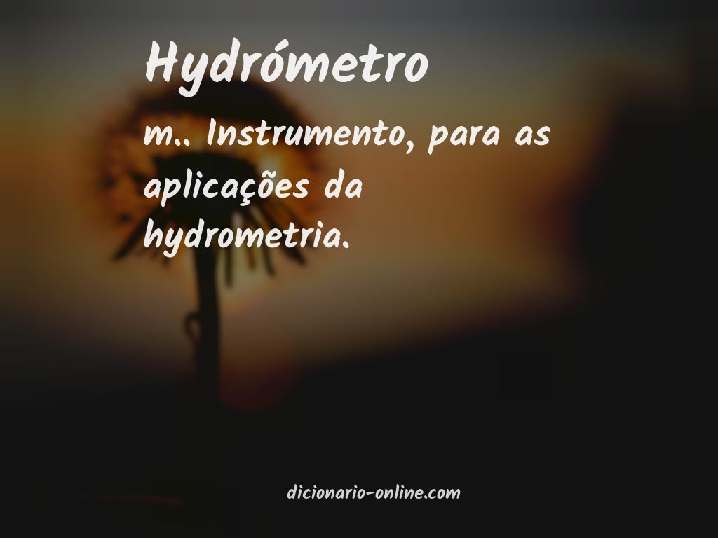 Significado de hydrómetro