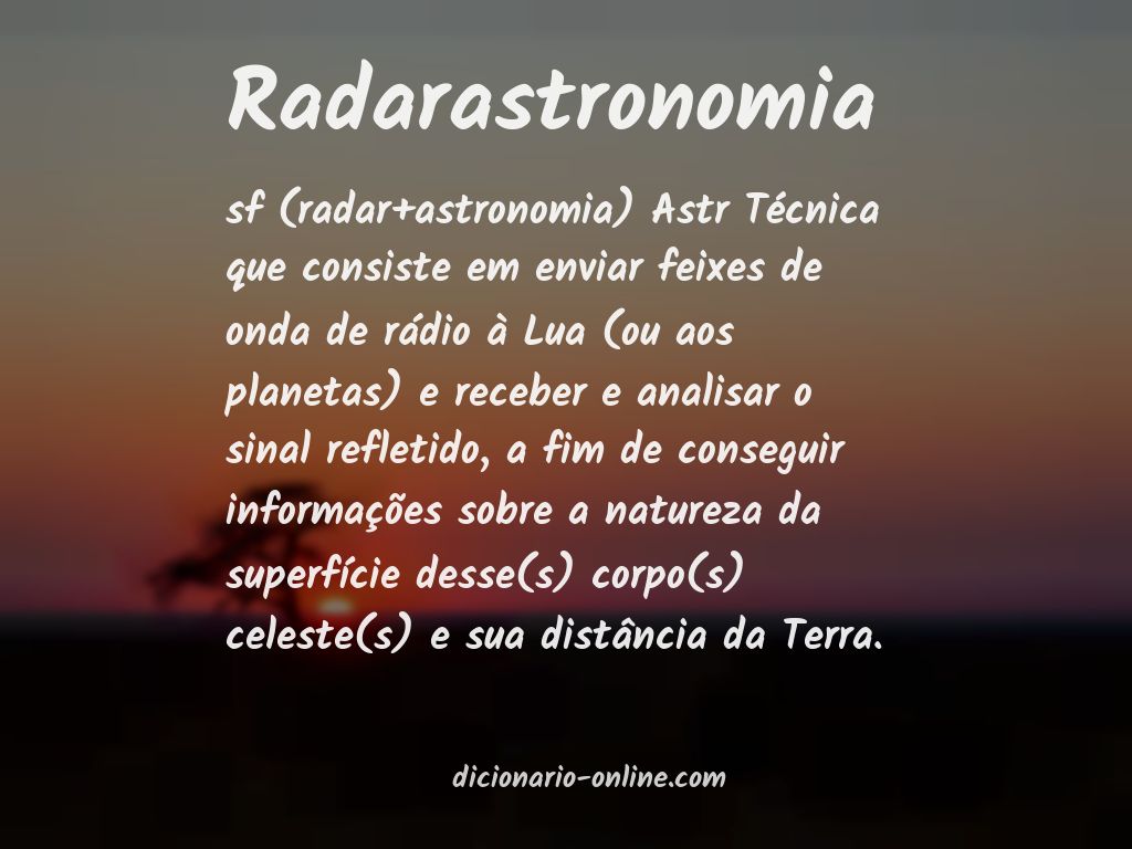 Significado de radarastronomia