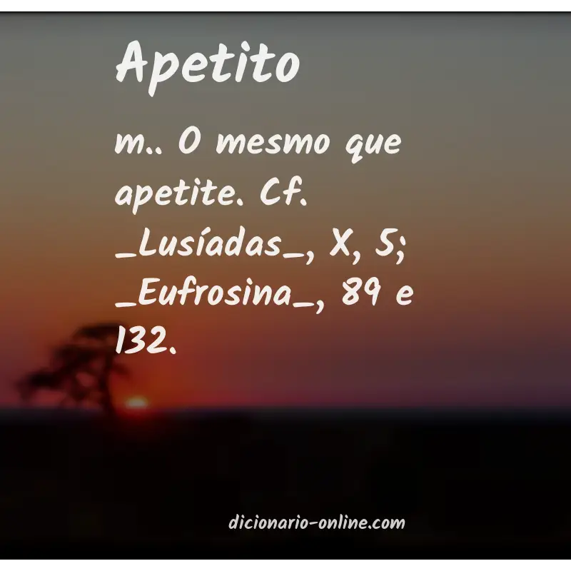 Significado de apetito