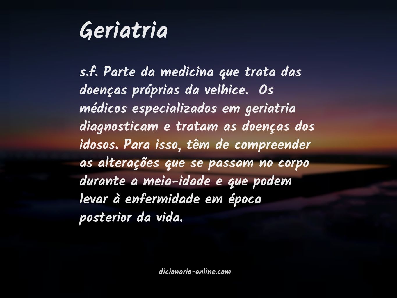 Significado de geriatria