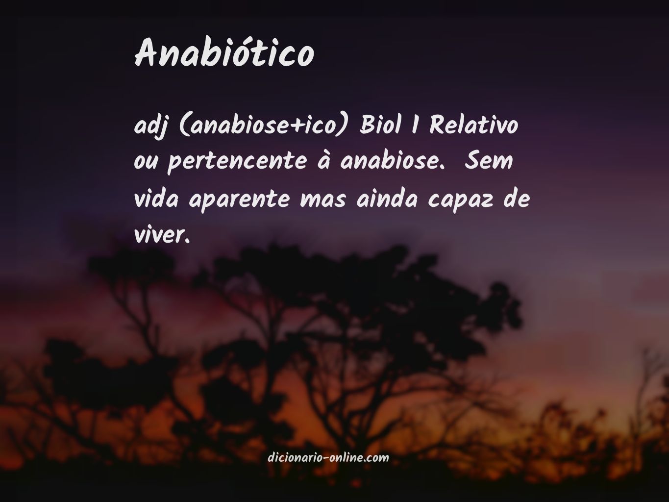 Significado de anabiótico