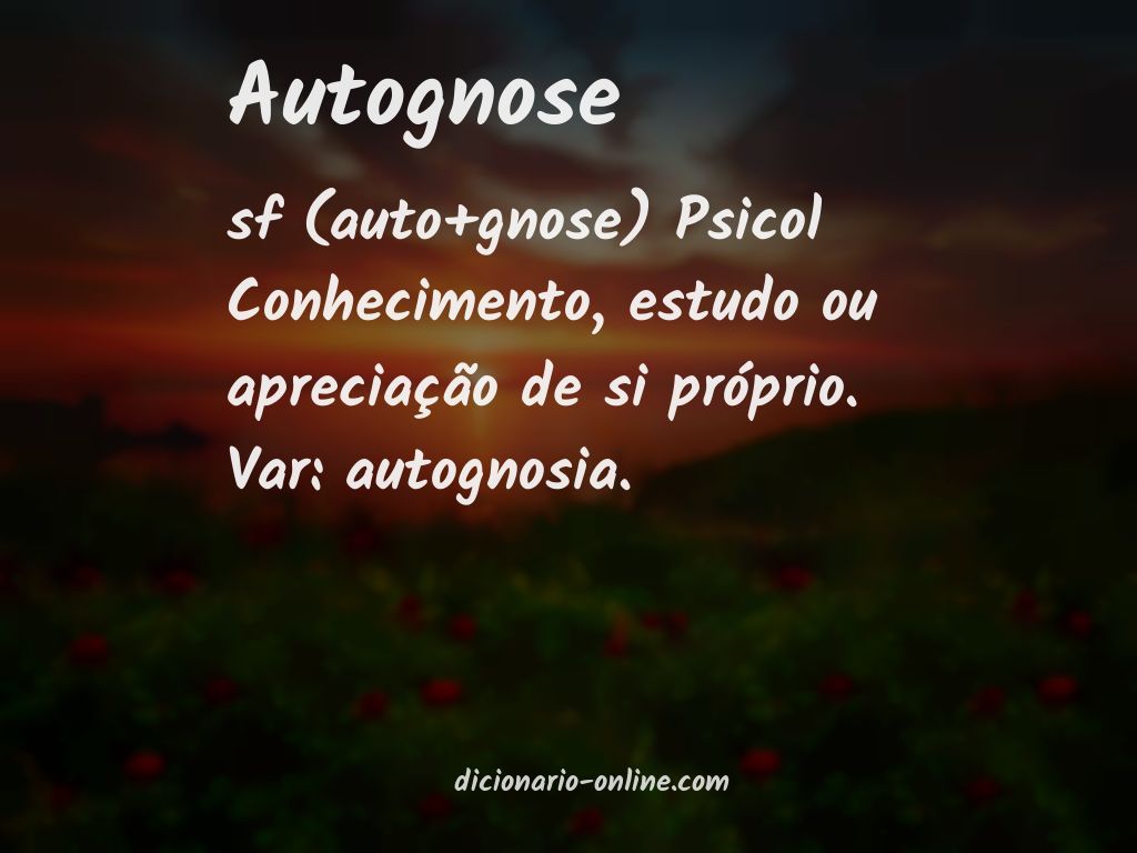 Significado de autognose